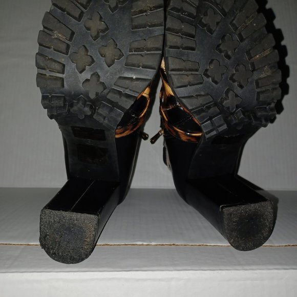 CAPE ROBBIN GARNET LEOPARD PRINT HEELED BOOTS - Picture 6 of 9